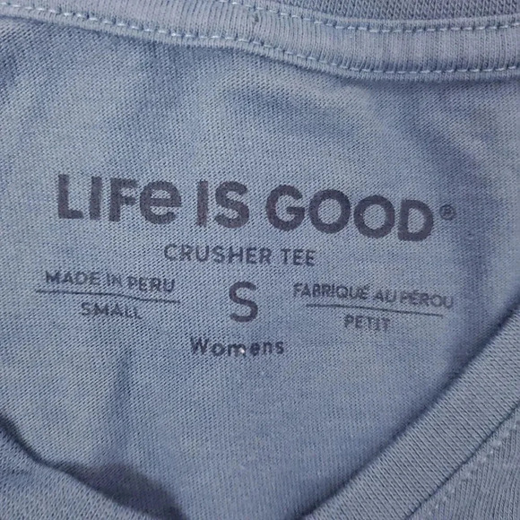 Women's Crusher Tee LIFE IS GOOD Shirt SZ S Small Golden Retriever Dog Mom VNeck - Picture 6 of 9